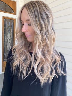 View Women's Hair, Balayage, Hair Color, Blonde, Foilayage, Highlights, Long, Hair Length - Kayley Bell, Griffin, GA