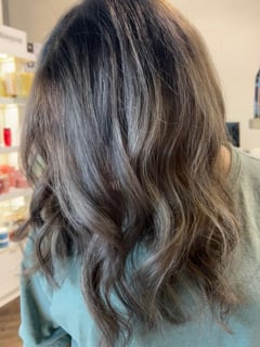 View Hair Length, Natural, Hair Extensions, Bridal, Beachy Waves, Curly, Hairstyles, Blowout, Silver, Balayage, Blonde, Color Correction, Hair Color, Highlights, Haircuts, Layered, Long, Shoulder Length, Women's Hair - Lizee Sotelo, College Station, TX