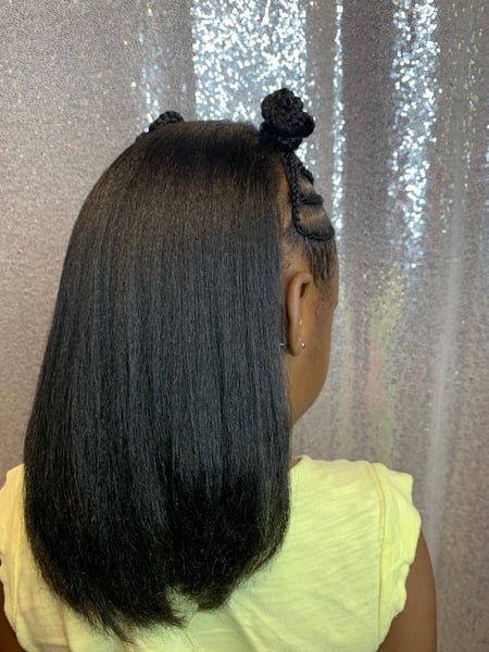 Image of  Women's Hair, Permanent Hair Straightening, Silk Press, Hair Texture, 4C, Hairstyles, Braids (African American), Natural, Straight