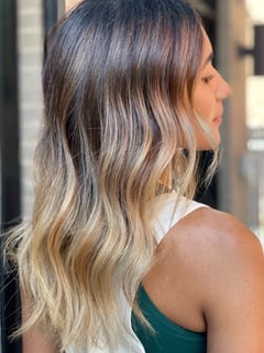 View Ombré, Balayage, Hair Color, Blonde, Brunette Hair, Foilayage, Full Color, Highlights, Women's Hair - Maley Brenes, New York, NY