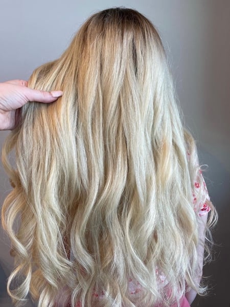 Image of  Women's Hair, Hair Color, Balayage, Blonde, Color Correction, Hair Length, Long, Hairstyles, Beachy Waves